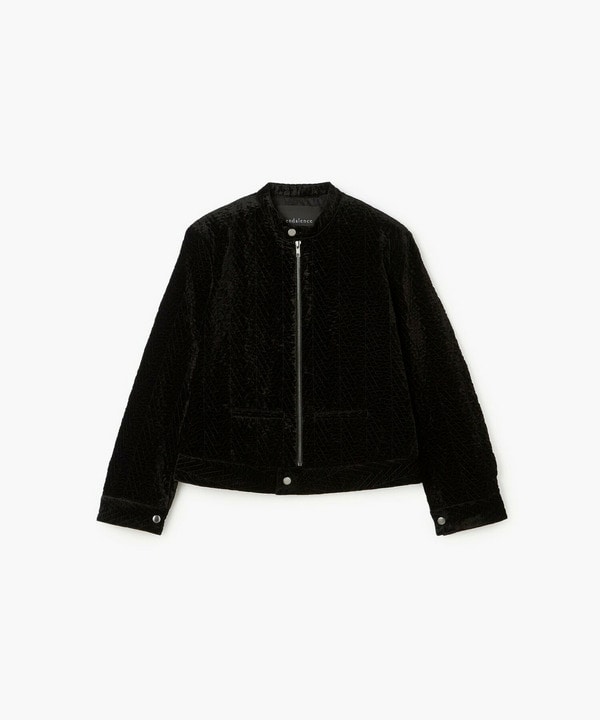 ソフトベルベット×レースライダースジャケット 詳細画像 ブラック 1