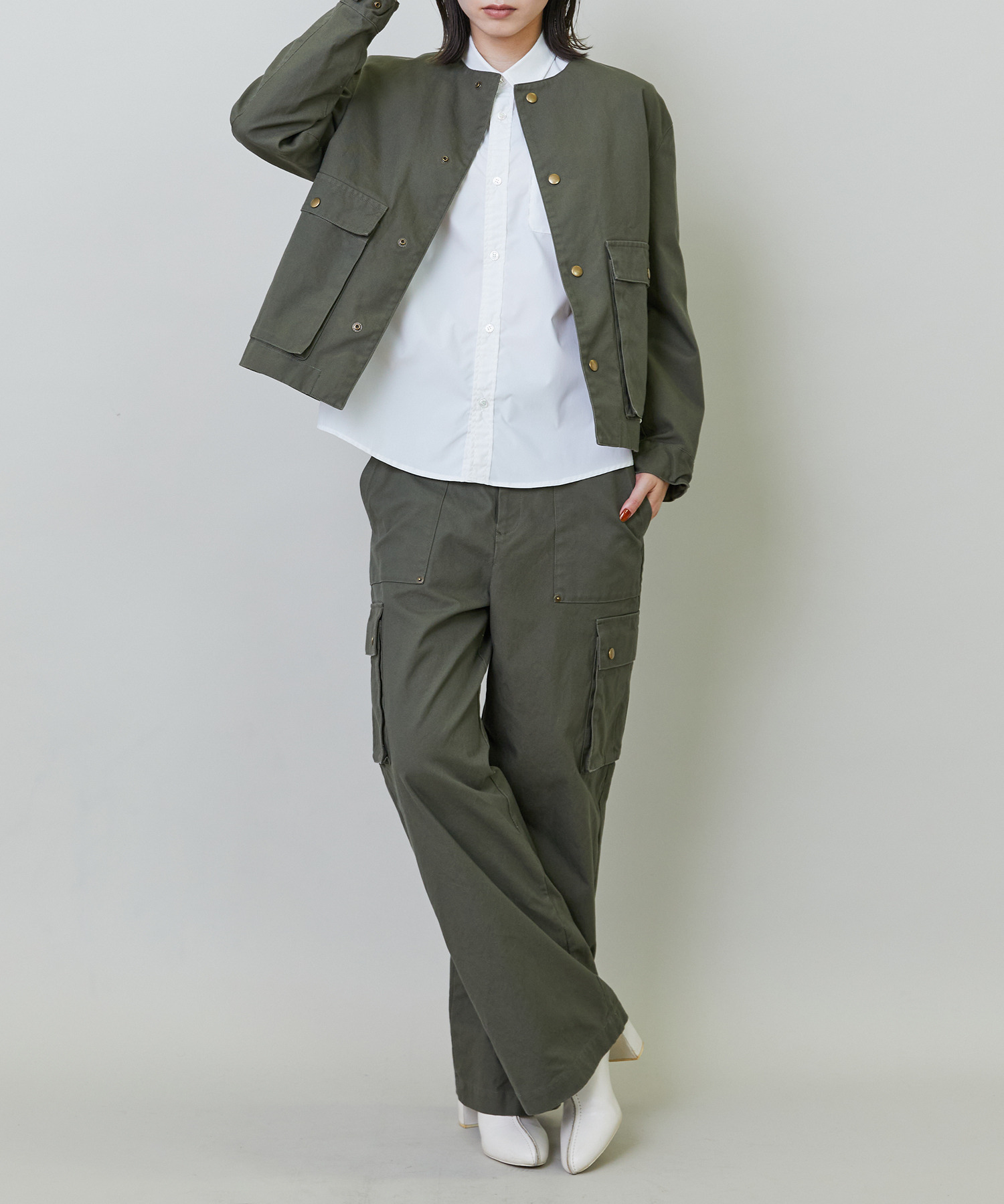 【endalence】ダックノーカラージャケット 詳細画像 チャコールグレー 2