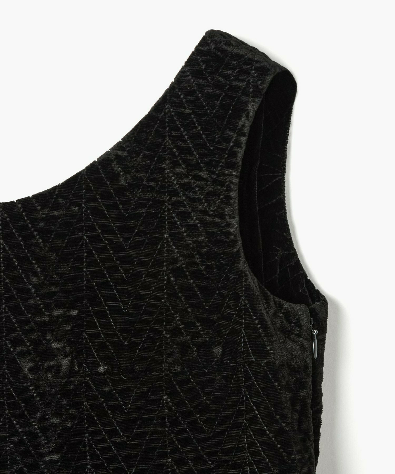 【endalence】ソフトベルベット×レースドレス 詳細画像 ブラック 4