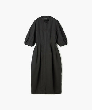 【endalence】強撚ダブルクロススカラップネックラインドレス 詳細画像 ブラック 1