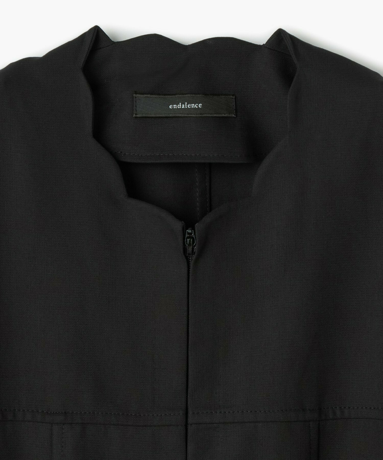 【endalence】強撚ダブルクロススカラップネックラインドレス 詳細画像 ネイビー 10