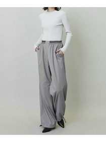 【endalence】120S ストレッチドローストリングパンツ 詳細画像 ブラック 1