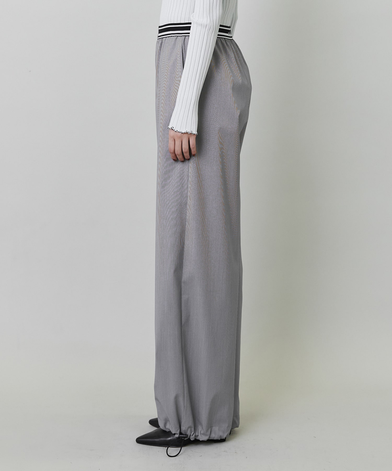 【endalence】120S ストレッチドローストリングパンツ 詳細画像 ブラック 5