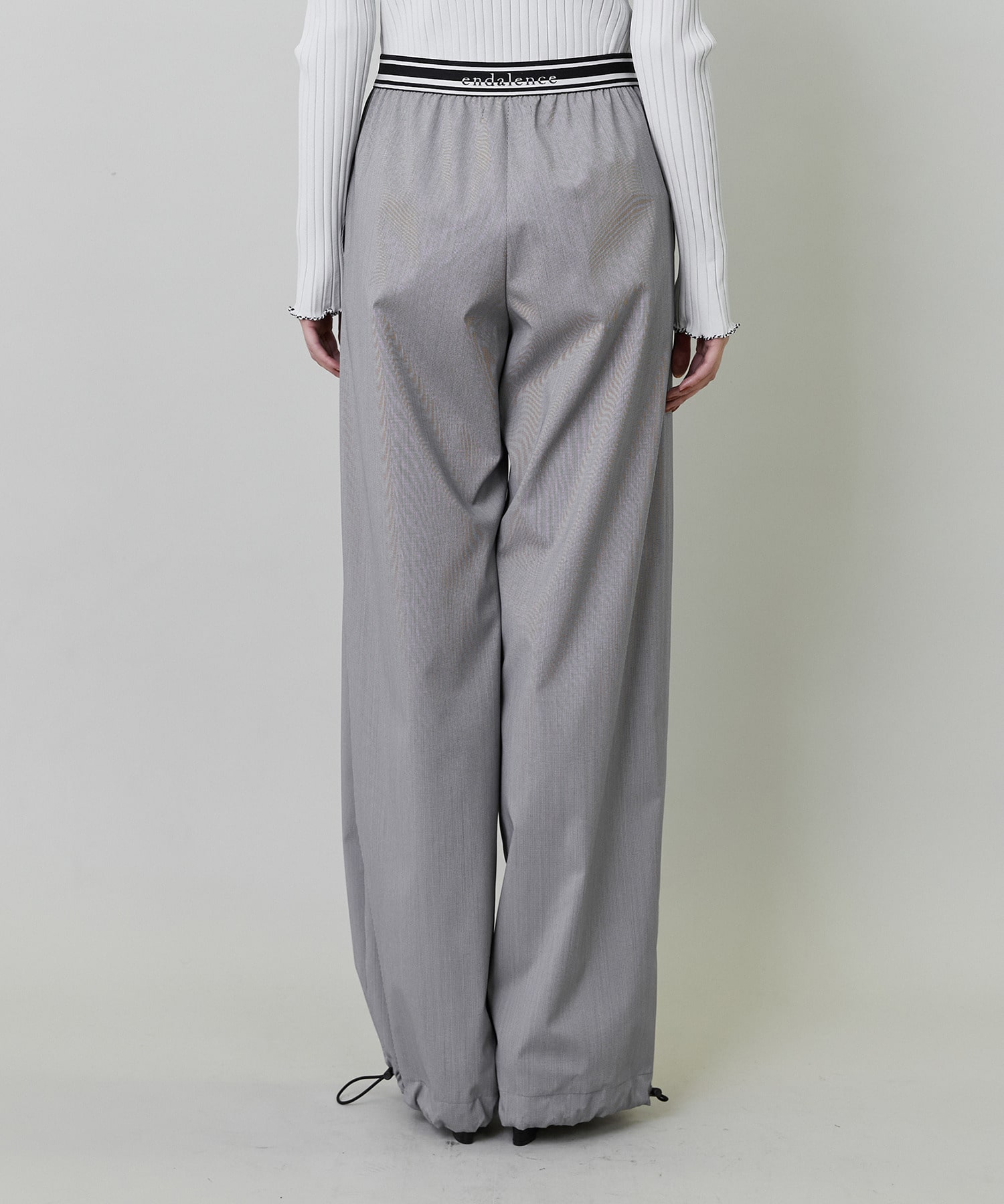 【endalence】120S ストレッチドローストリングパンツ 詳細画像 ブラック 6