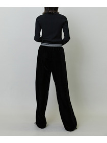 【endalence】ソフトベルベットドローストリングパンツ 詳細画像 ブラック 15