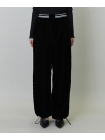 【endalence】ソフトベルベットドローストリングパンツ 詳細画像 ブラック 16