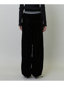 【endalence】ソフトベルベットドローストリングパンツ 詳細画像 ブラック 18