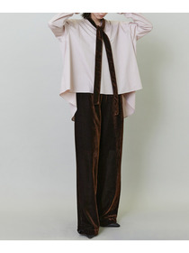 【endalence】ソフトベルベットドローストリングパンツ 詳細画像 ブラック 2