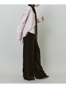 【endalence】ソフトベルベットドローストリングパンツ 詳細画像 ブラック 3