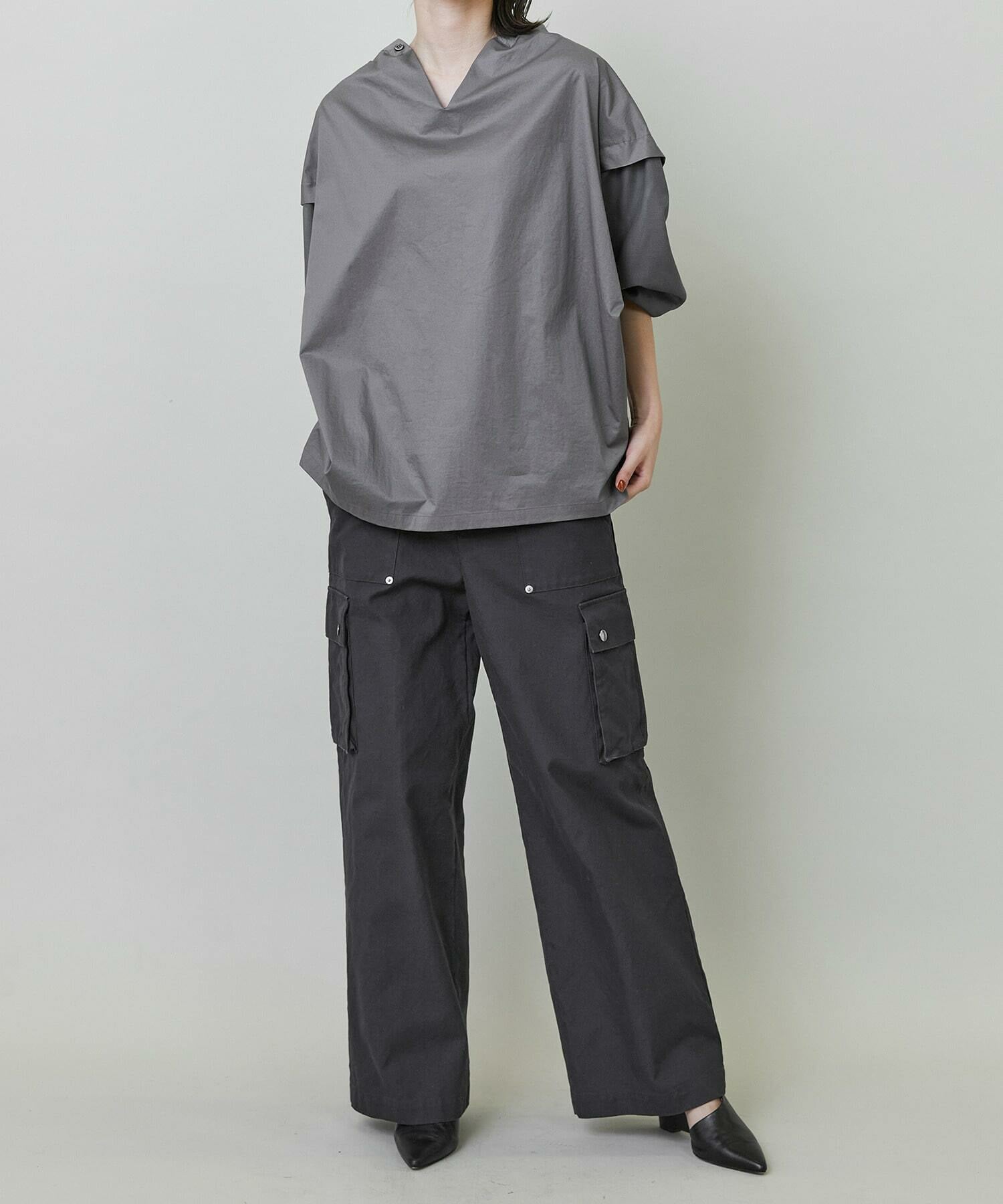 【endalence】ダックストレートカーゴパンツ 詳細画像 チャコールグレー 13