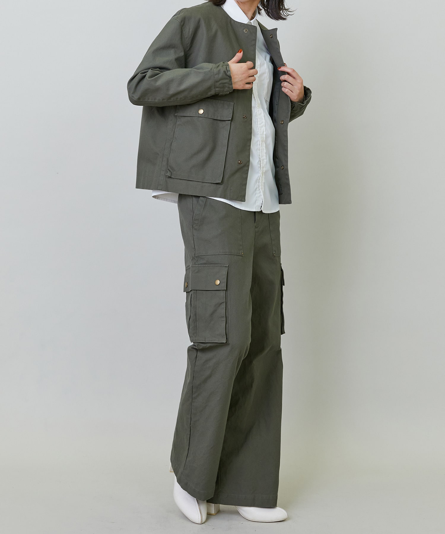 【endalence】ダックストレートカーゴパンツ 詳細画像 チャコールグレー 5