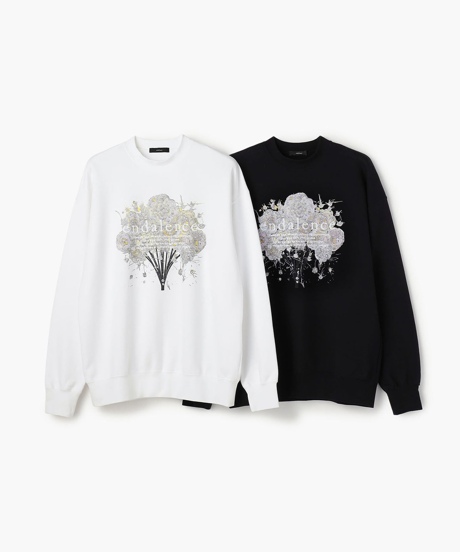 【endalence】endalence×Yuta Okudaコラボレーション裏毛スウェット＜ライトブーケ＞ 詳細画像 ブラック 1