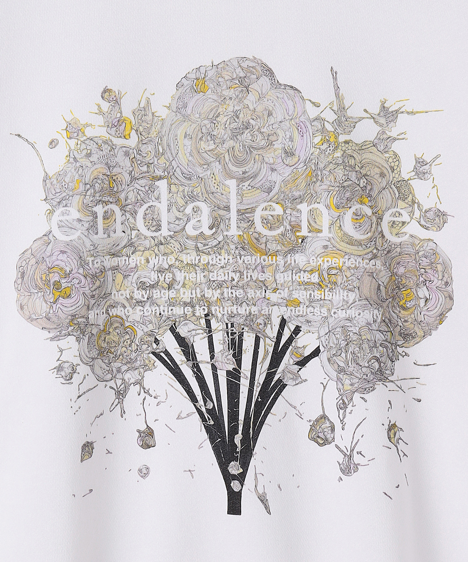 【endalence】endalence×Yuta Okudaコラボレーション裏毛スウェット＜ライトブーケ＞ 詳細画像 ブラック 5