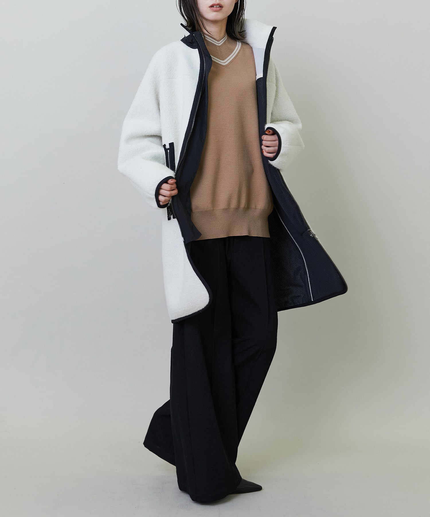 【endalence】ボンディングジャージィコート 詳細画像 ブラック 13