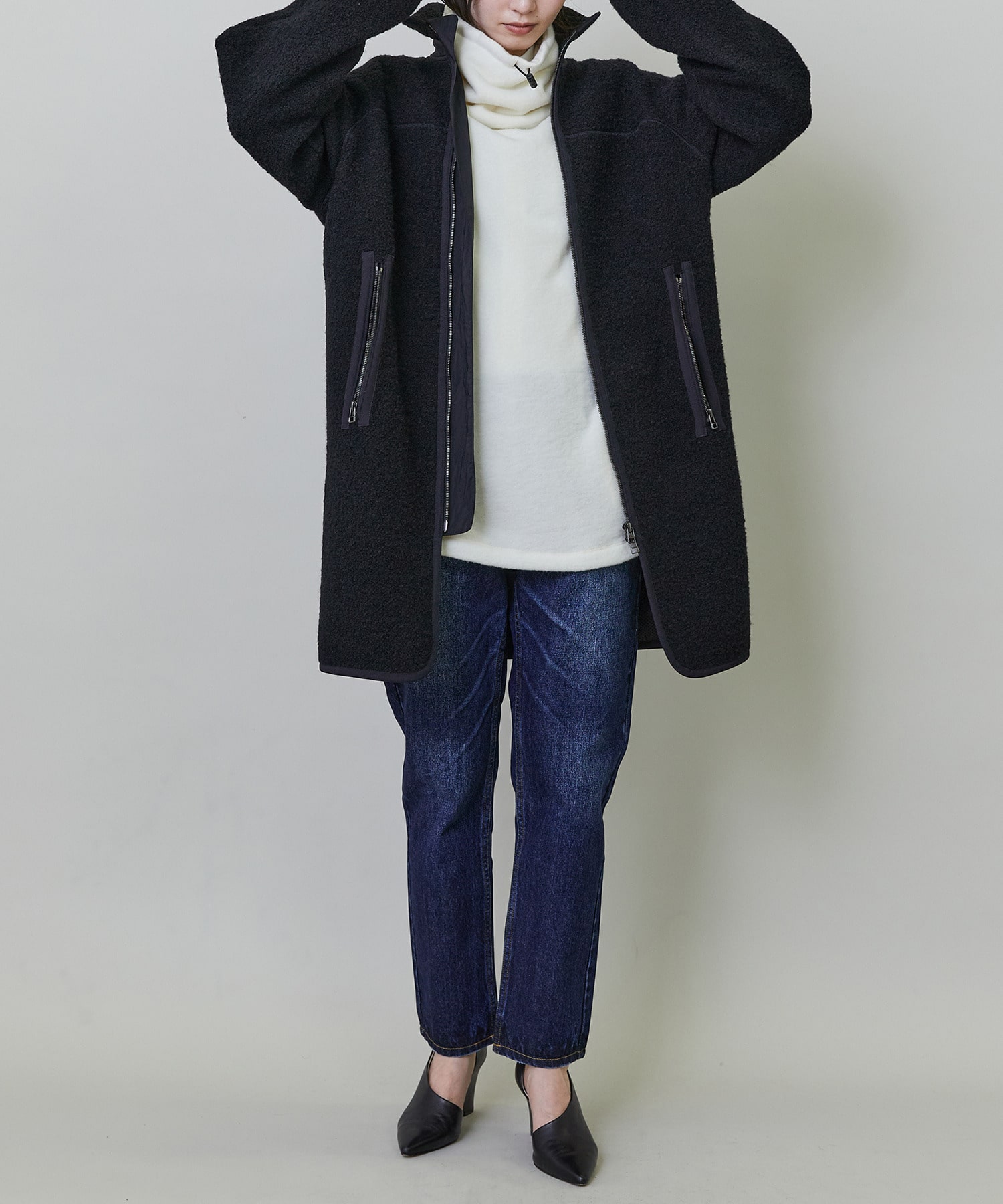 【endalence】ボンディングジャージィコート 詳細画像 ブラック 5