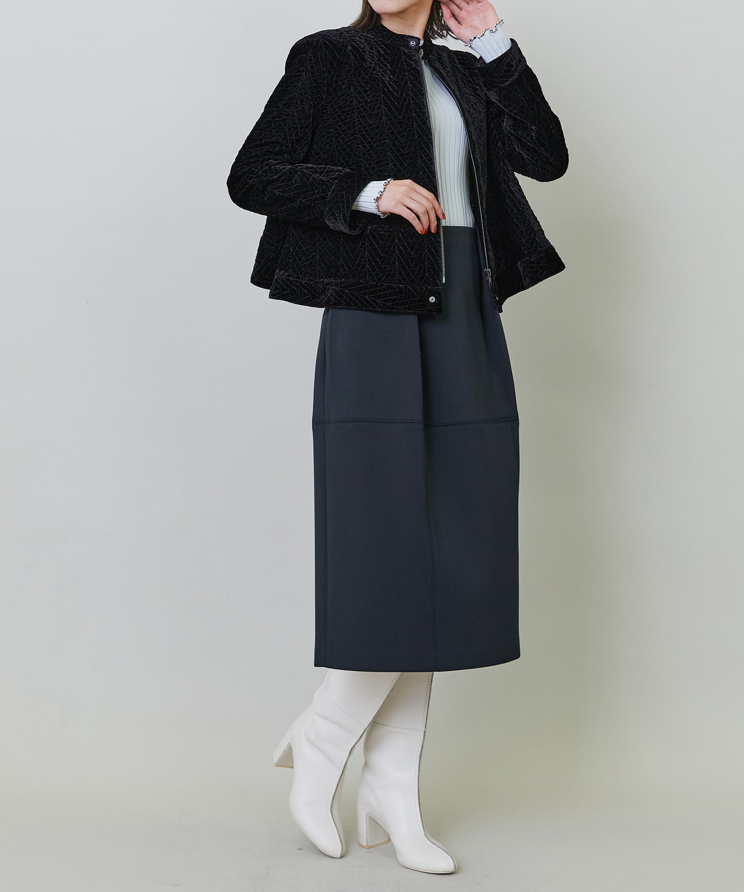 【endalence】エアリージャージースカート 詳細画像 ブラック 3