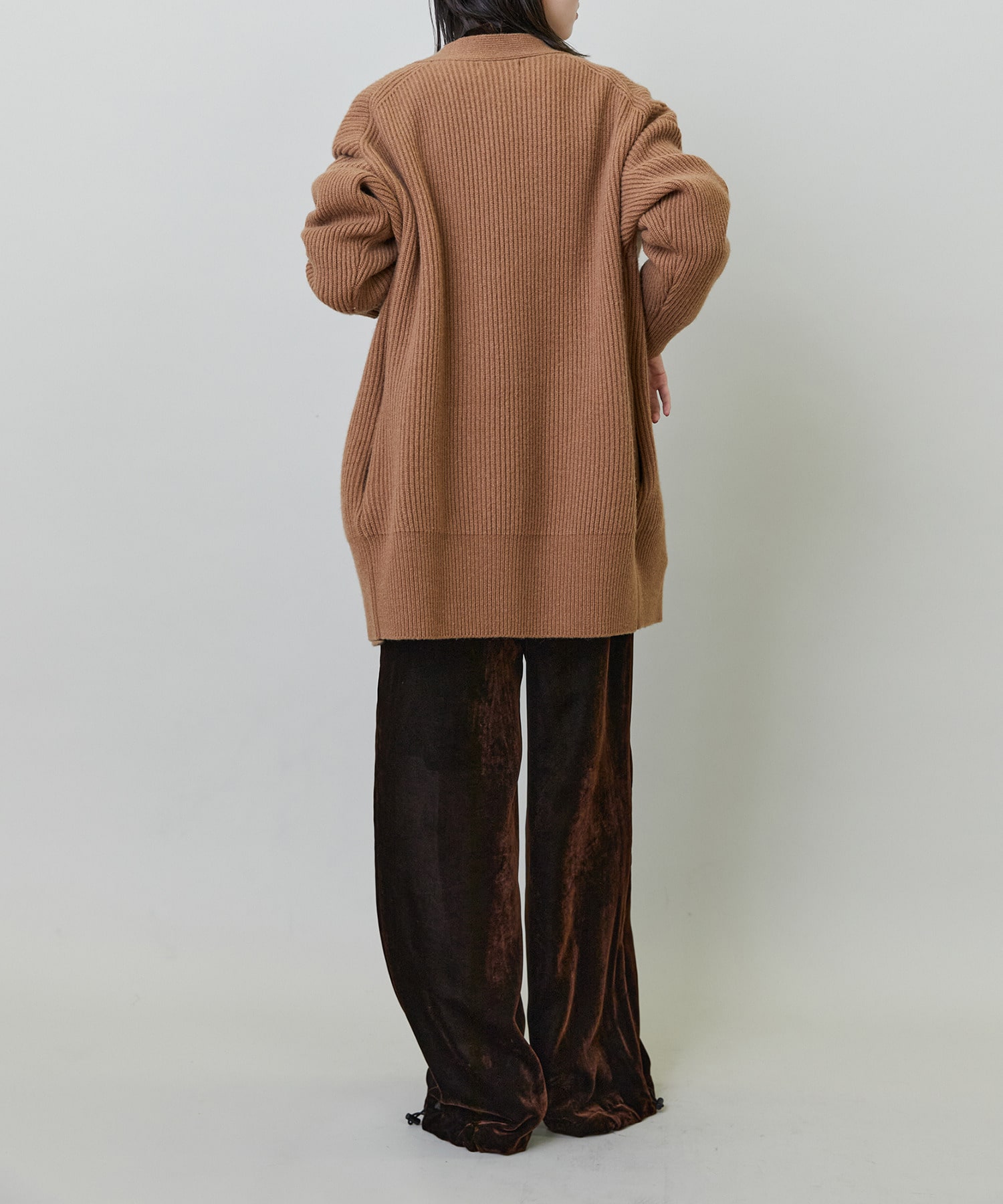 【endalence】畦ミドルゲージロングカーディガン 詳細画像 キャメル 10