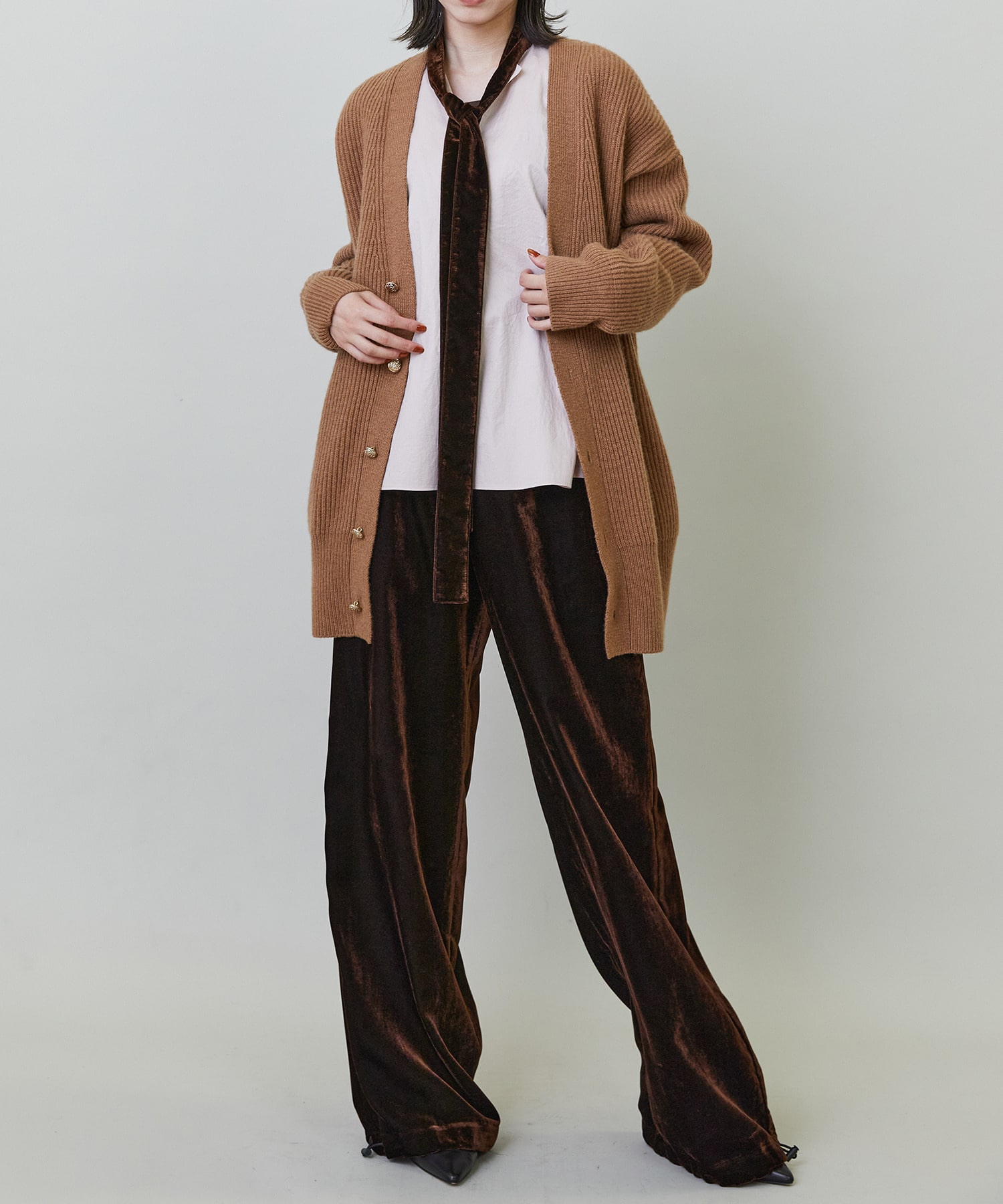 【endalence】畦ミドルゲージロングカーディガン 詳細画像 キャメル 11