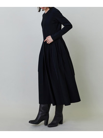 【endalence】ミラノリブ引き返しドレス 詳細画像 ブラック 16