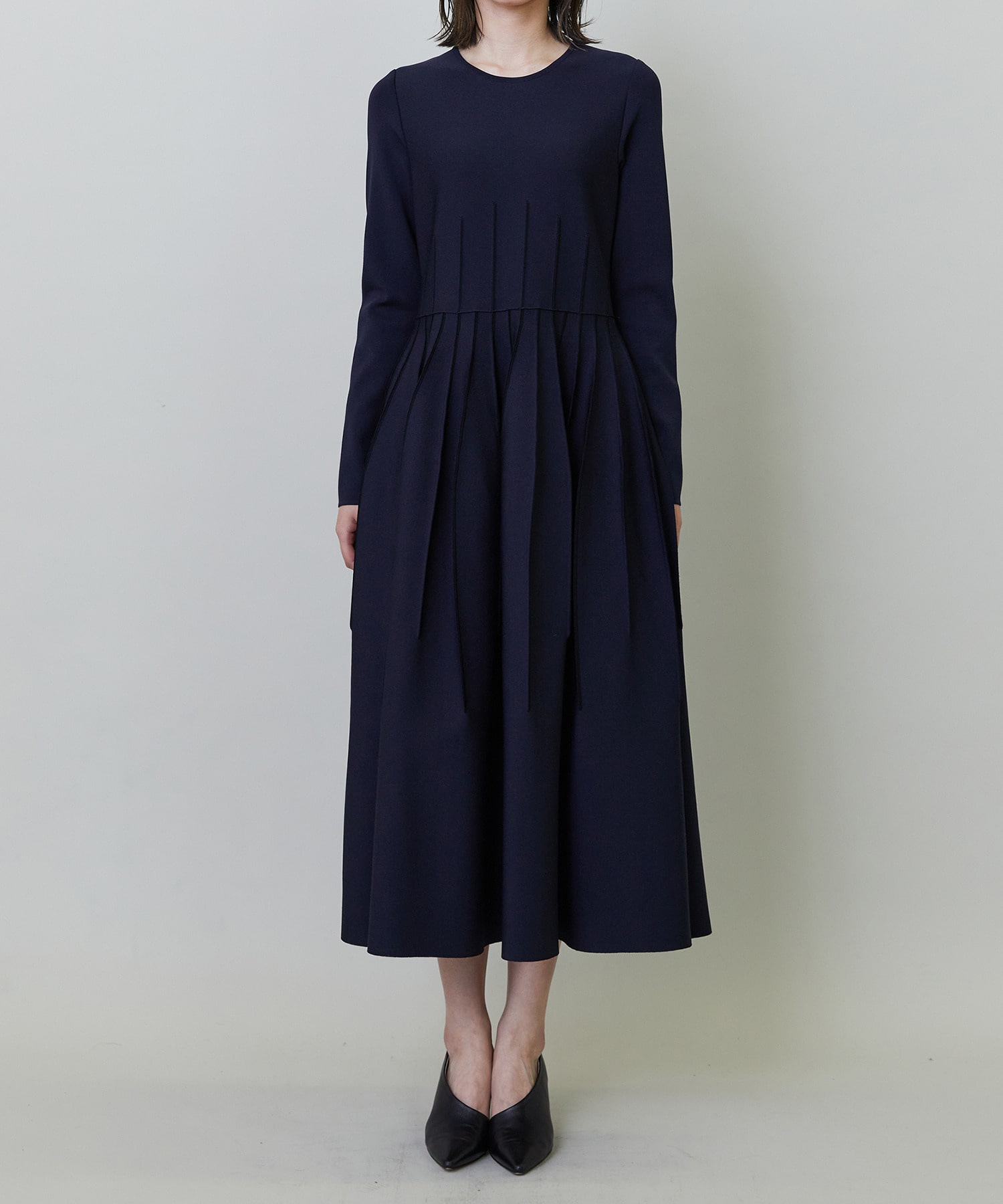 【endalence】ミラノリブ引き返しドレス 詳細画像 ブラック 5