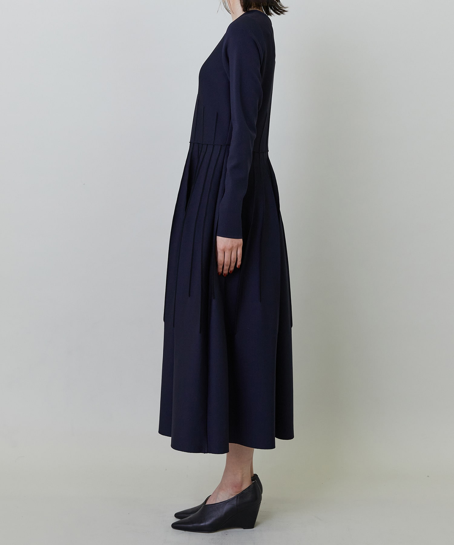 【endalence】ミラノリブ引き返しドレス 詳細画像 ブラック 6