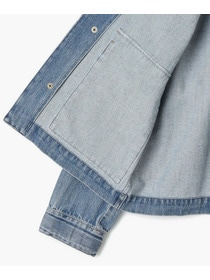 【endalence】ノーカラーデニムジャケット 詳細画像 インディゴブルー 10