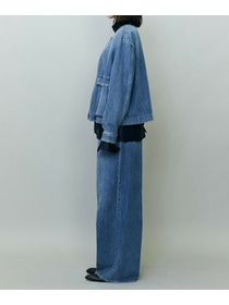 【endalence】ノーカラーデニムジャケット 詳細画像 ブルー 3