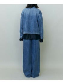 【endalence】ノーカラーデニムジャケット 詳細画像 ブルー 4