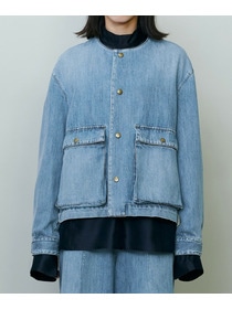 【endalence】ノーカラーデニムジャケット 詳細画像 インディゴブルー 5