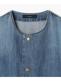 【endalence】ノーカラーデニムジャケット 詳細画像 インディゴブルー 7