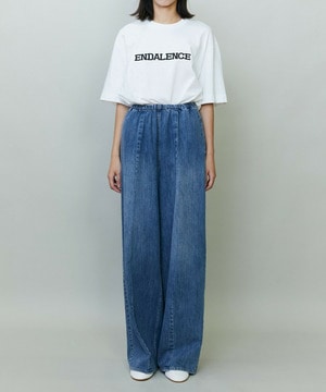 【endalence】ドローストリングデニムパンツ 詳細画像 ブルー 1