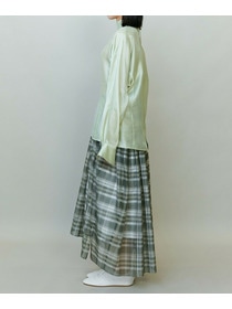 【endalence】シルクギシャハイネックブラウス 詳細画像 ネイビー 11