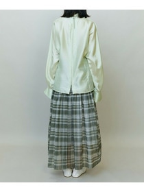 【endalence】シルクギシャハイネックブラウス 詳細画像 ネイビー 12