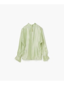 【endalence】シルクギシャハイネックブラウス 詳細画像 ネイビー 13