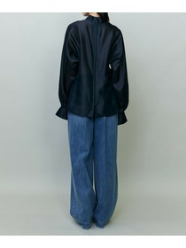 【endalence】シルクギシャハイネックブラウス 詳細画像 ネイビー 6