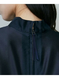 【endalence】シルクギシャハイネックブラウス 詳細画像 ネイビー 8