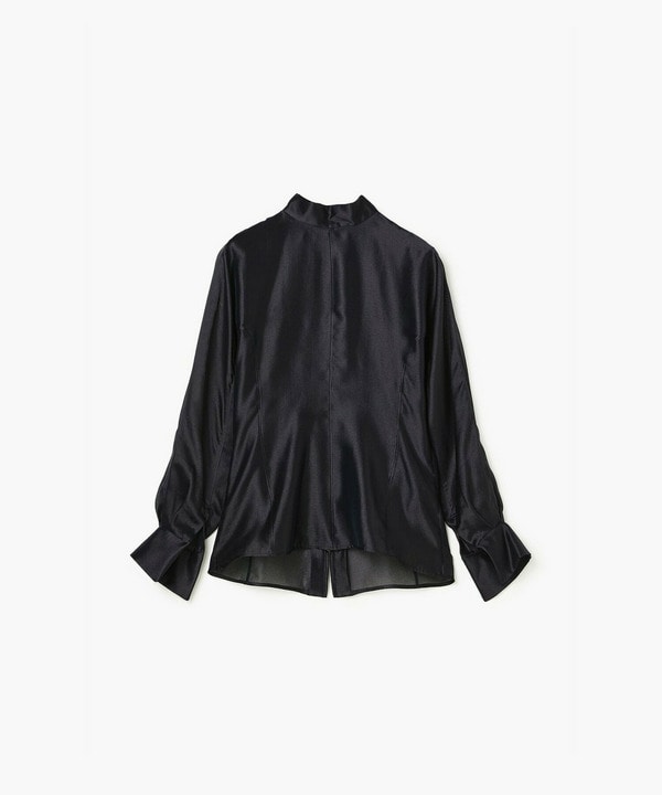 シルクギシャハイネックブラウス 詳細画像 ネイビー 1