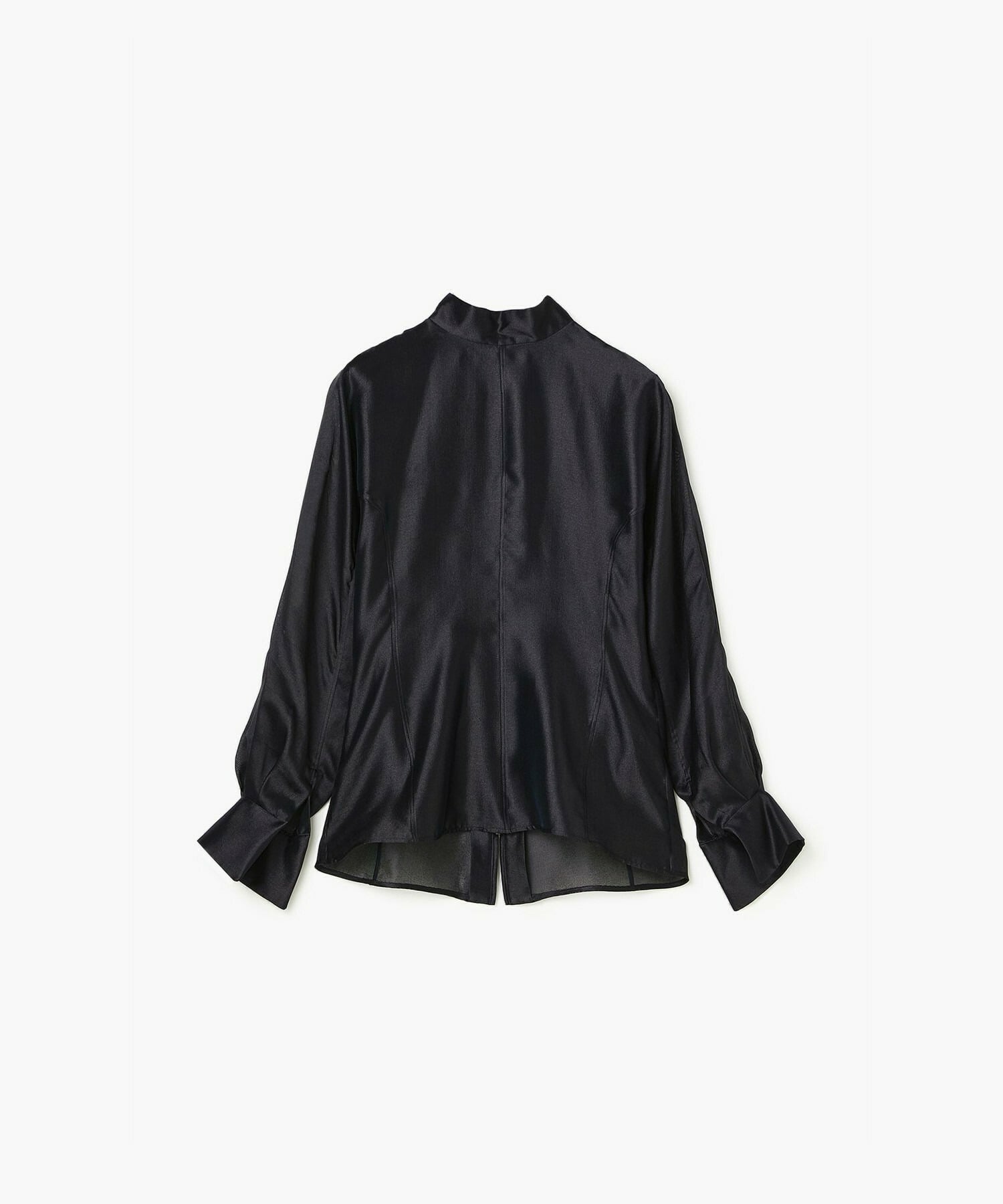 【endalence】シルクギシャハイネックブラウス 詳細画像 ネイビー 1