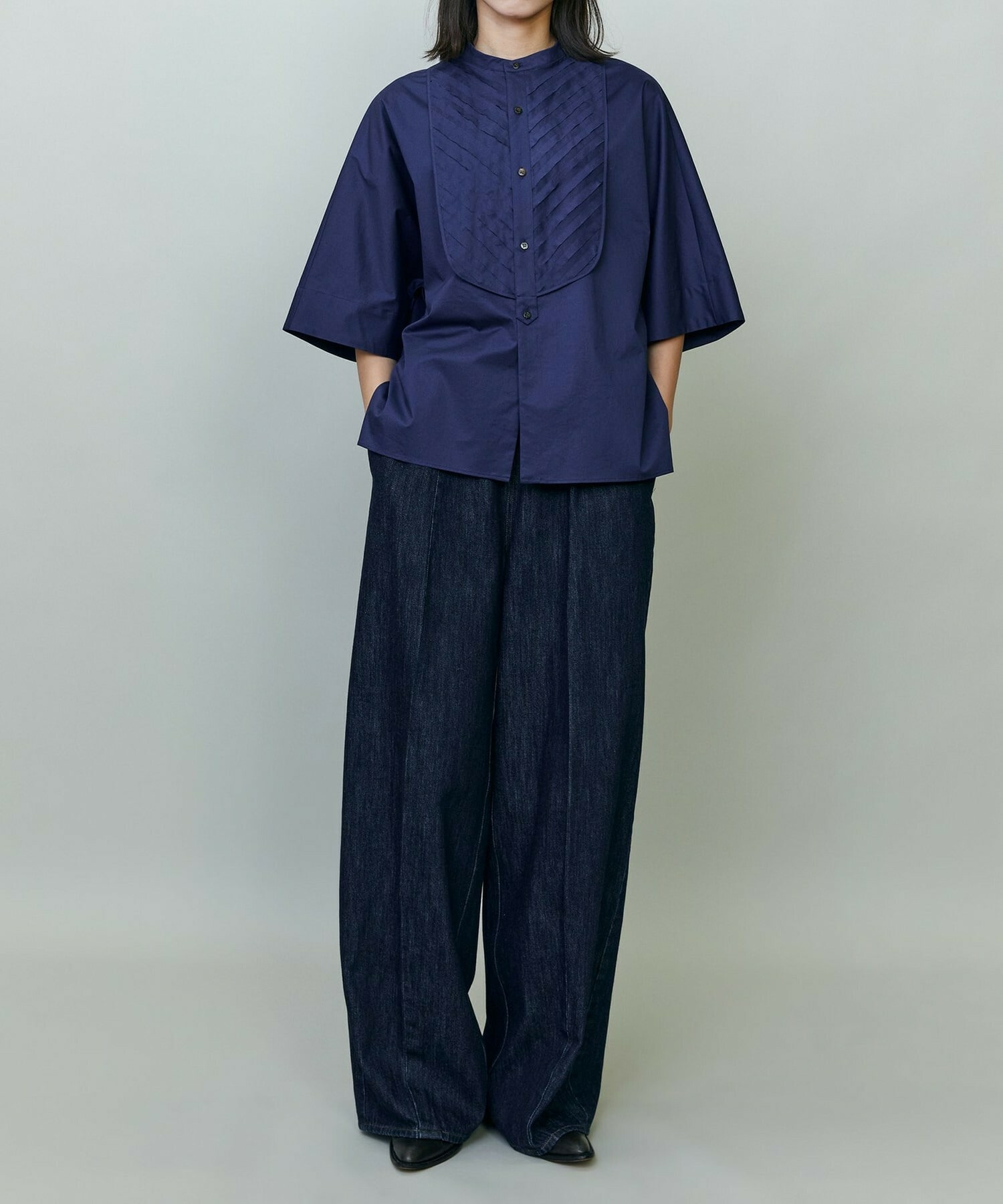 【endalence】Rコットンドルマンシャツ 詳細画像 ネイビー 11