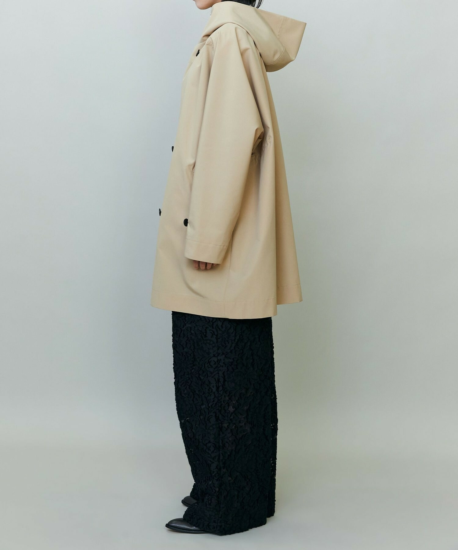 【endalence】リサイクルタフタフーデッドコート 詳細画像 ベージュ 5