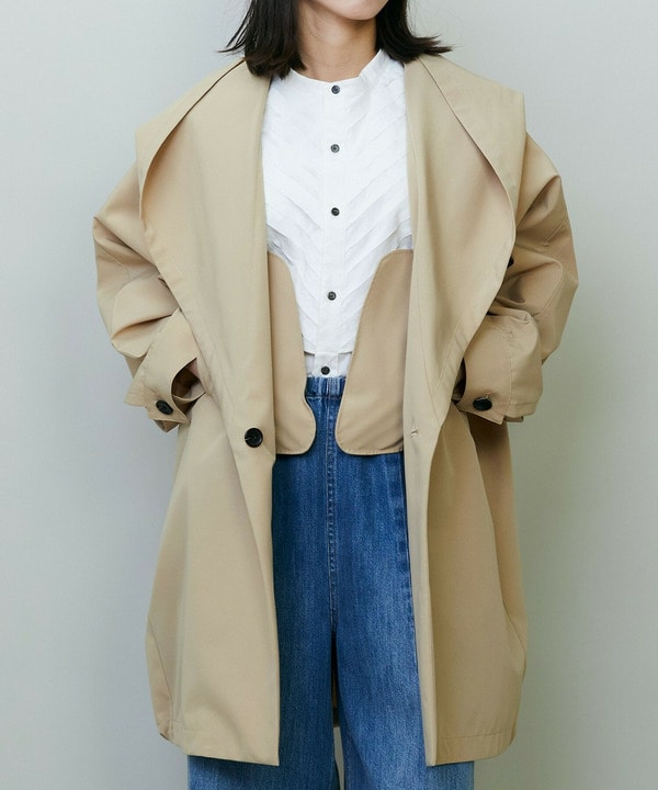 【endalence】リサイクルタフタショールカラーコート