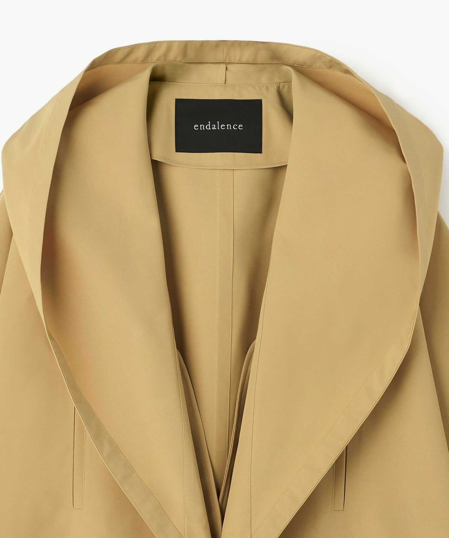 【endalence】リサイクルタフタショールカラーコート 詳細画像 ベージュ 6