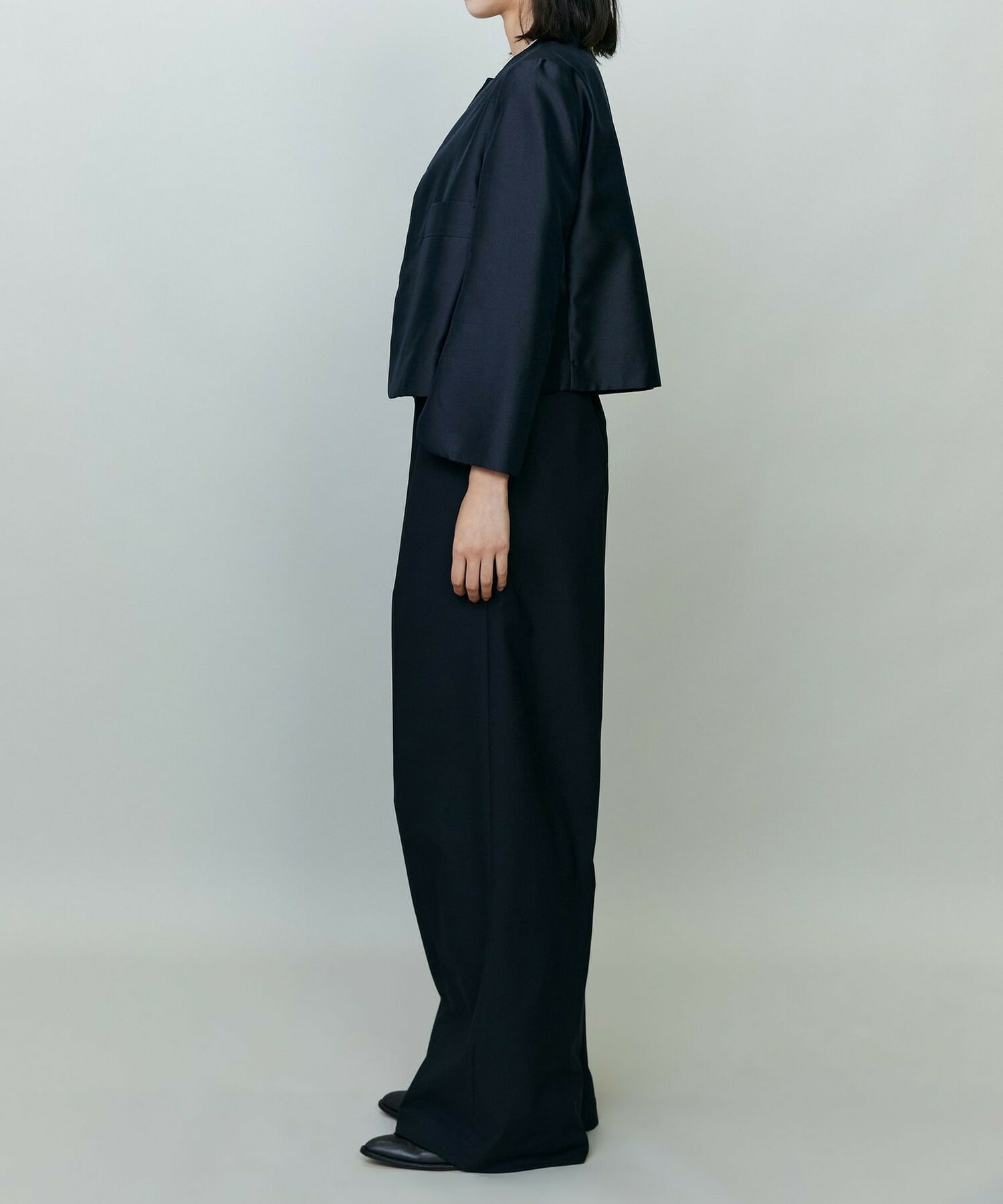 【endalence】シルクギシャショートジャケット 詳細画像 ネイビー 2