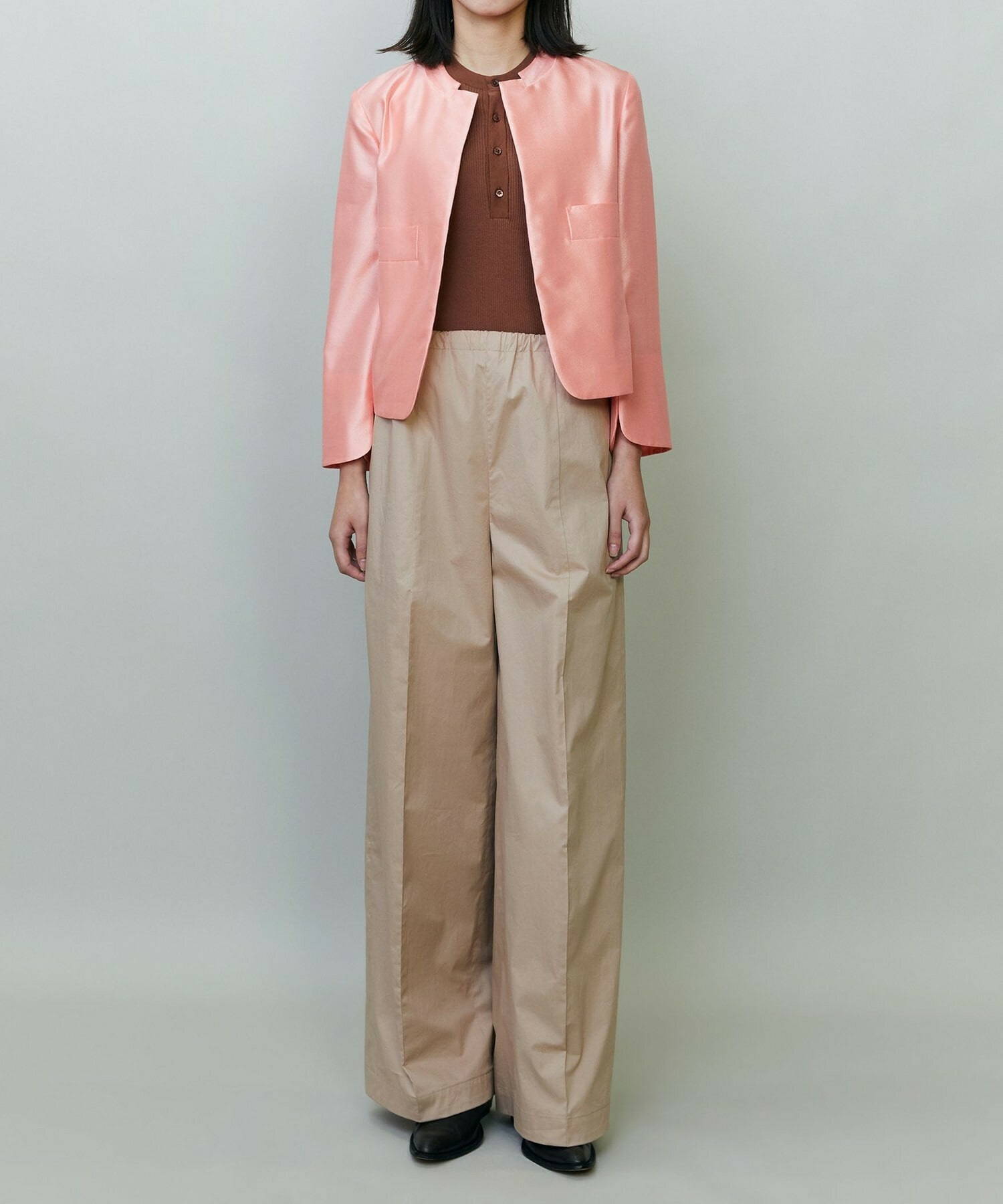 【endalence】シルクギシャショートジャケット 詳細画像 ネイビー 5