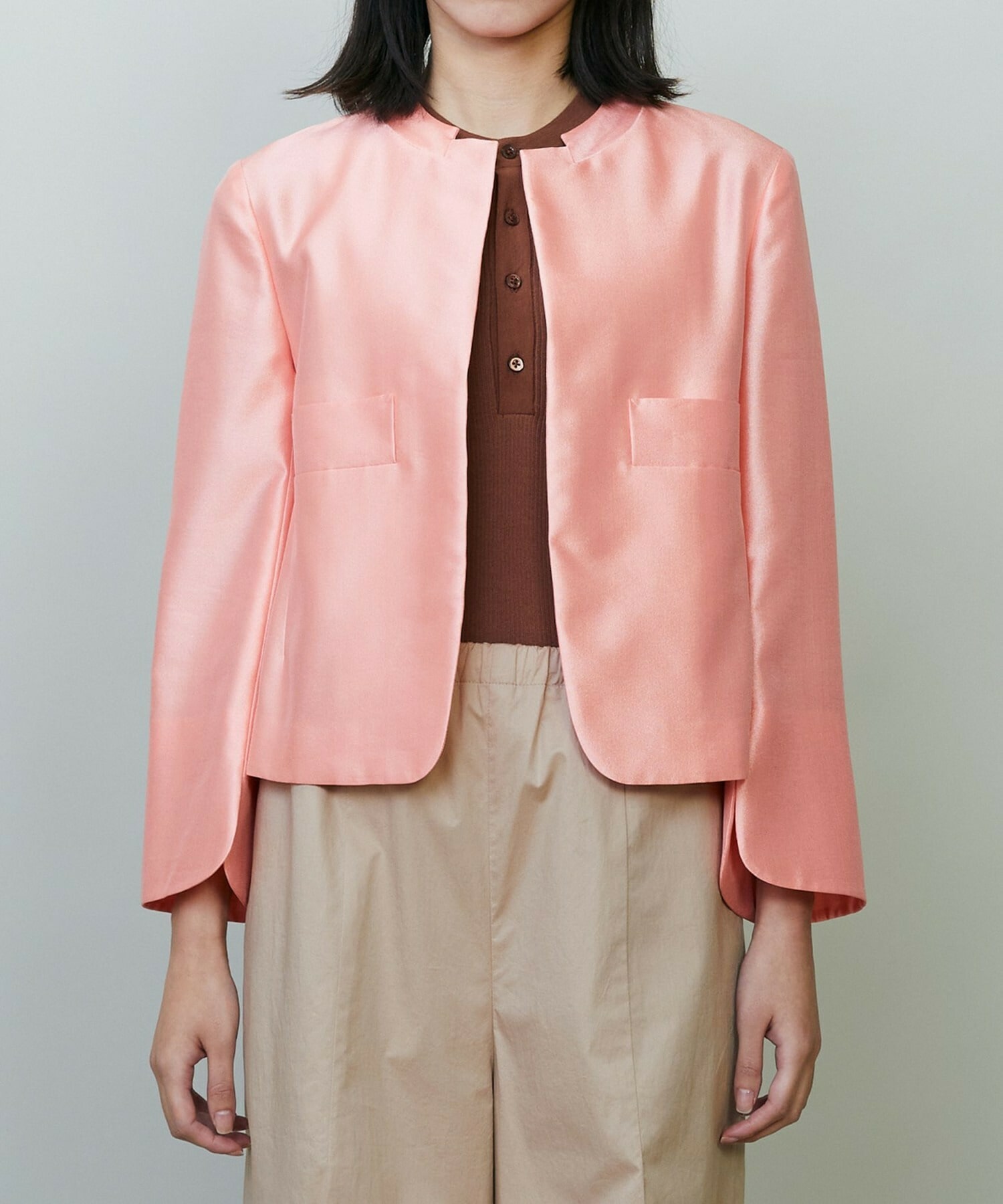 【endalence】シルクギシャショートジャケット 詳細画像 ネイビー 8