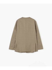 【endalence】コットン二重織りノーカラージャケット 詳細画像 ネイビー 11