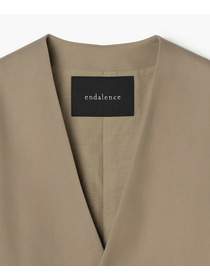 【endalence】コットン二重織りノーカラージャケット 詳細画像 ネイビー 12