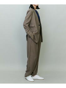 【endalence】コットン二重織りノーカラージャケット 詳細画像 ネイビー 2