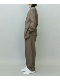 【endalence】コットン二重織りノーカラージャケット 詳細画像 ネイビー 3