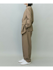 【endalence】コットン二重織りノーカラージャケット 詳細画像 ネイビー 8